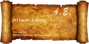 Altman Edina névjegykártya