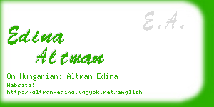 edina altman business card